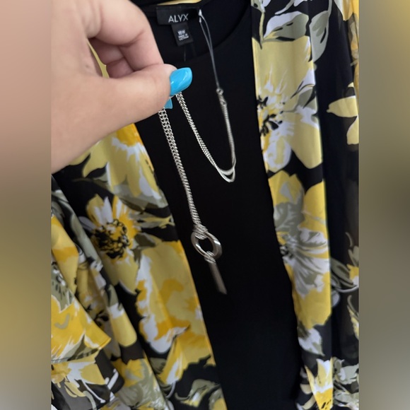 Alyx size 18w nwt Black Dress with floral kimono overlay - Picture 4 of 8